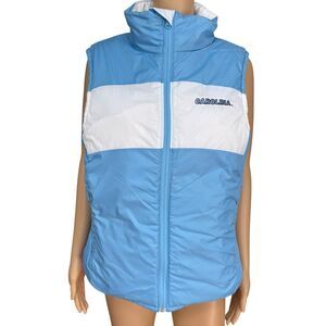 Columbia North Carolina Tar Heels Vest Women White Blue NCAA Reversible L NWOT